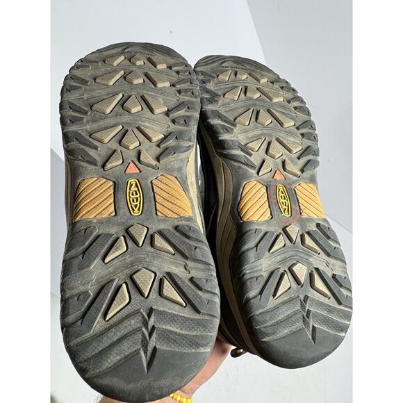 Keen Brown Black Hiking Work Boots Men’s Size 7 EU 39 Outdoor Trail Shoes